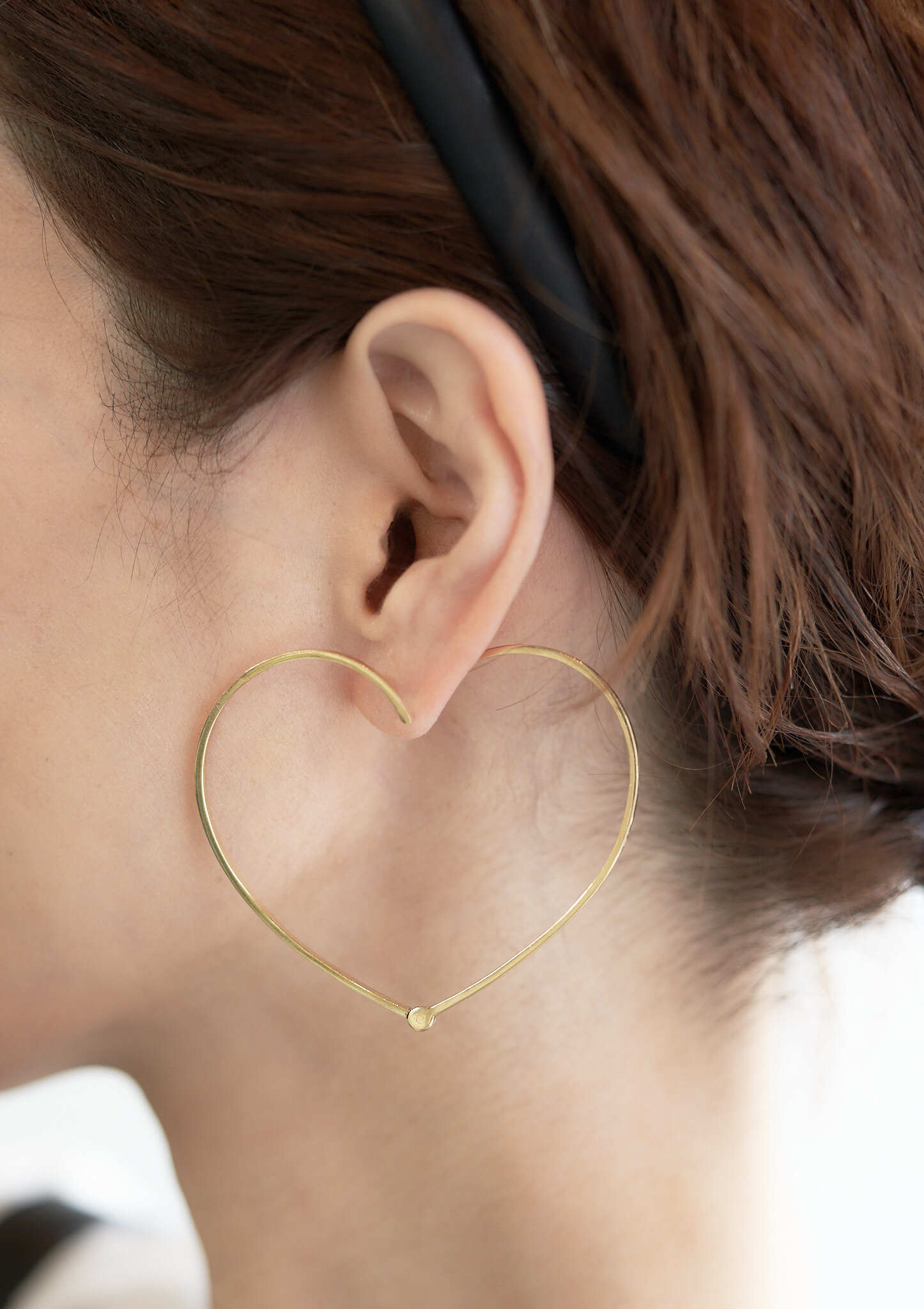 オープンハート18kピアスイエローゴールド/ホワイトゴールド<<受注生産!!>>