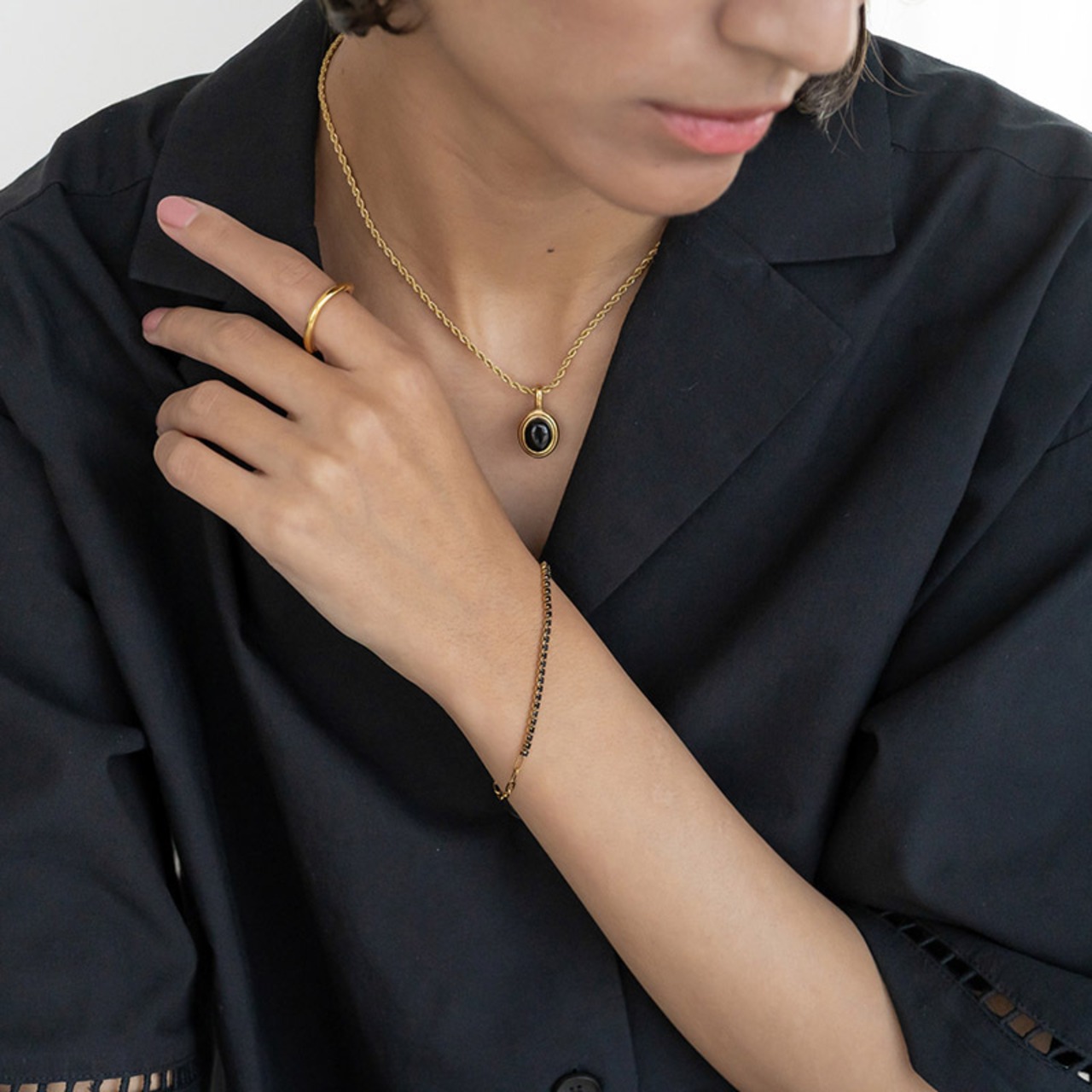 【ネコポス便】金属アレルギー対応 ブレスレット ハーフ テニスブレスレット ステンレス レディース カラーCZジルコニア 6色 2662