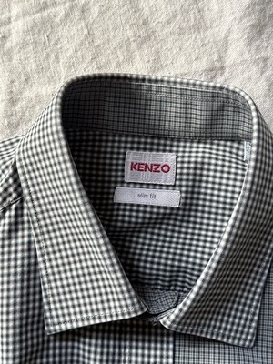 “KENZO” Micro check patchwork shirt