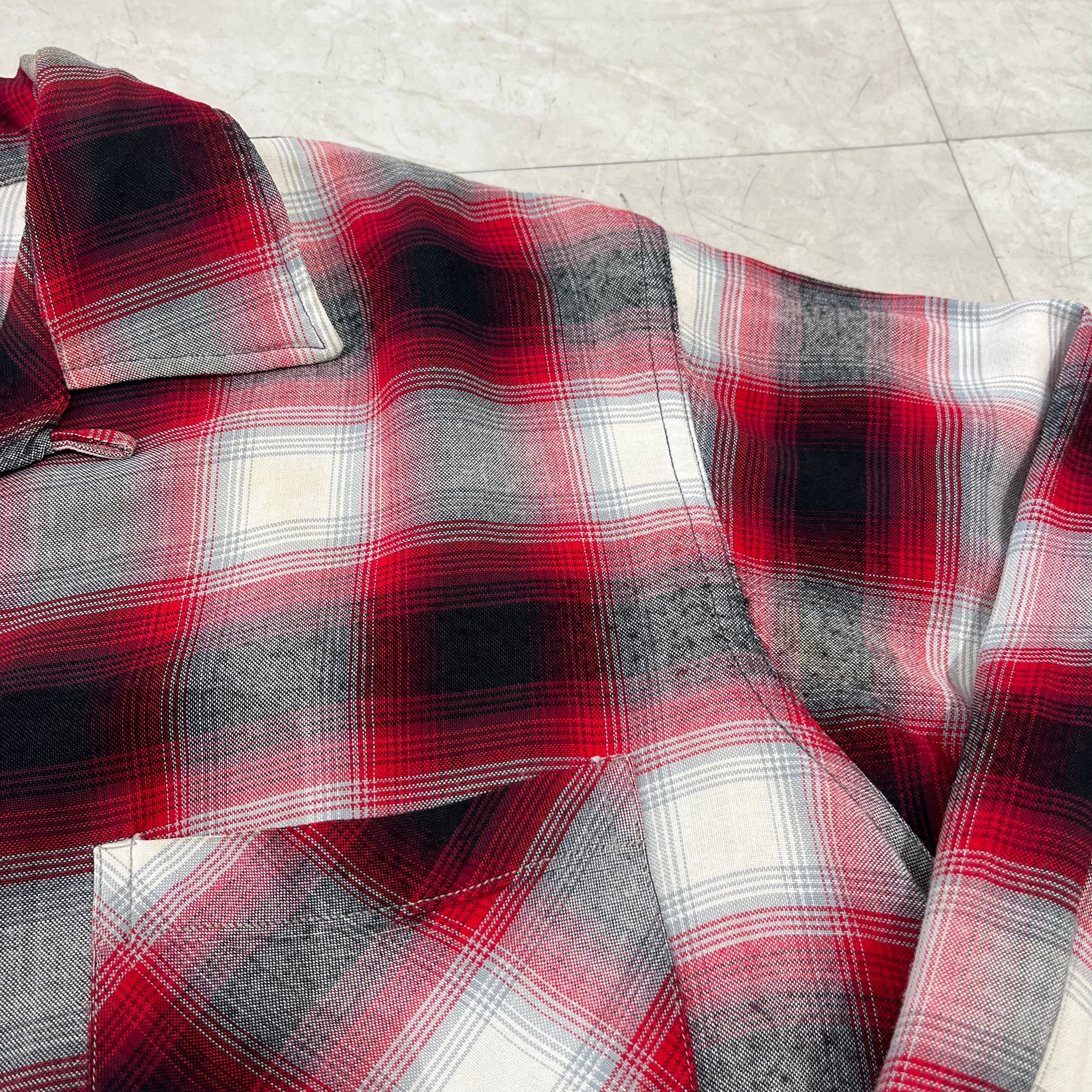 60s NATIONAL OMBRE CHECK RAYON SHIRT ナショナル オンブレーチェック