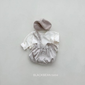【BLACK BEAN】チュロスサロペットSET ベージュ 60〜80cm【240205bl】