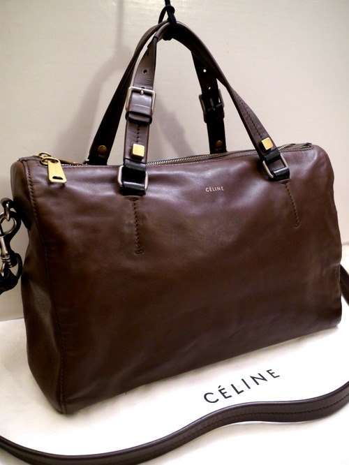 美品◆CELINE セリーヌ HORIZONTAL DUFFEL ダッフル 3連ジップ 2way ミニボストン型 レザー トート バッグ◆ 希少なダッフルの2wayモデル♪