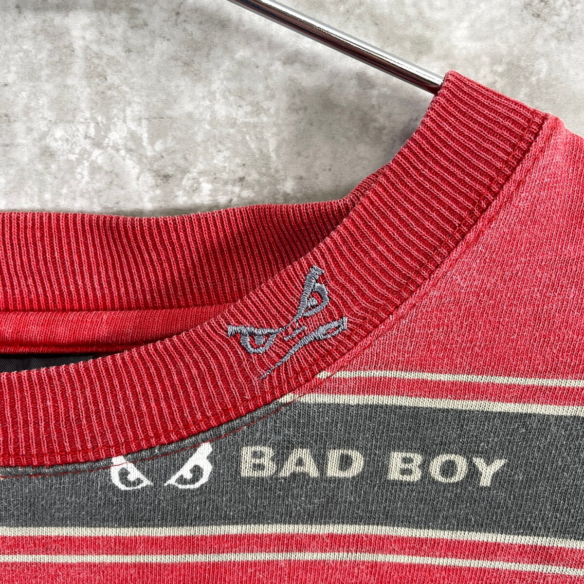 バッドボーイズ 90年代 BAD BOY バッドボーイ ロゴ マルチボーダー Tシャツ メンズXL