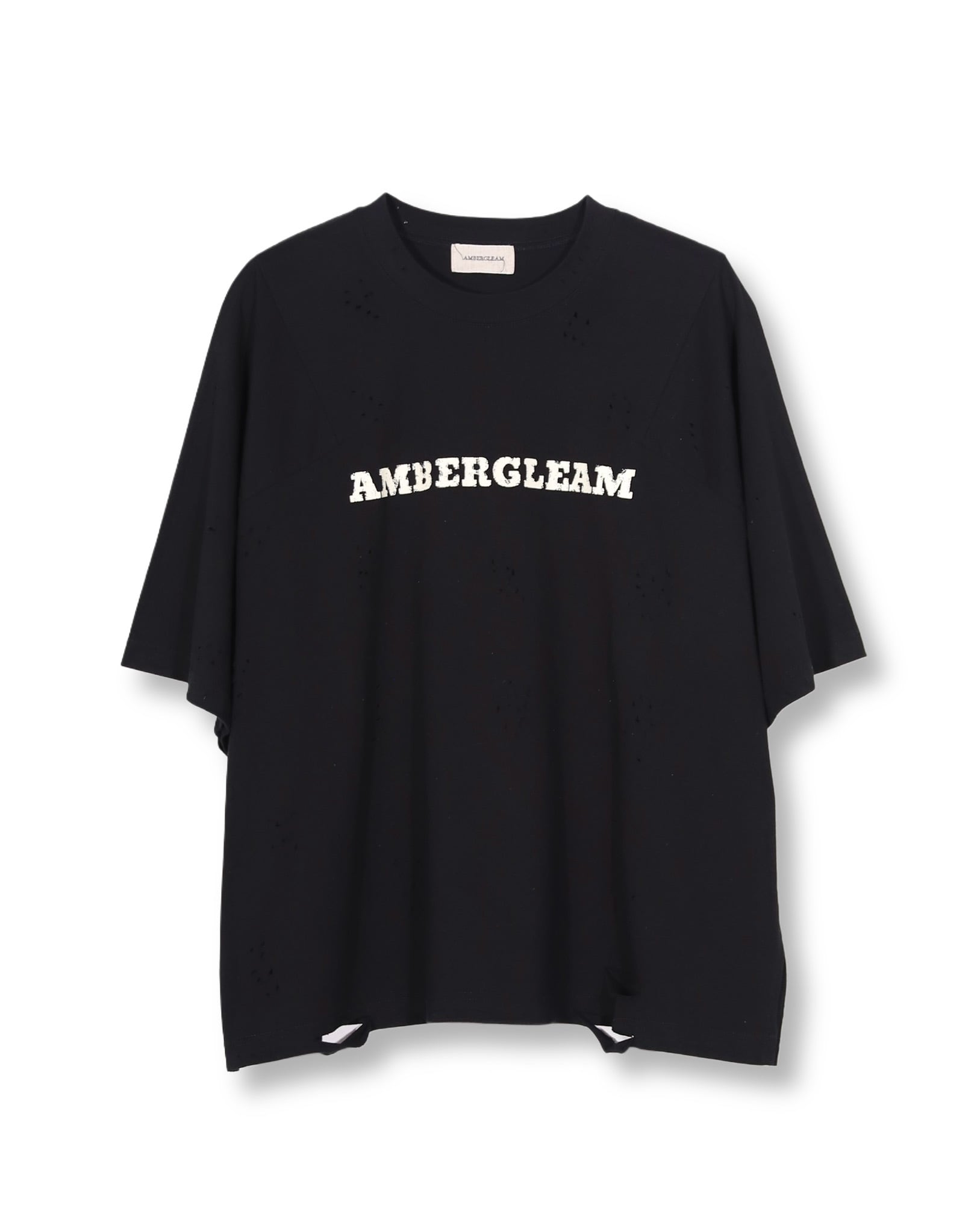新品 タグ付き AMBERGLEAM アンバーグリーム ダメージ ロゴ Tシャツ Damage LOGO T-Shirts|Black | AMBERGLEAM