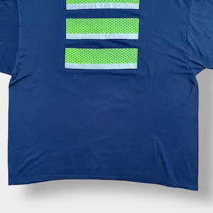 【PORT&COMPANY】NFL シアトル・シーホークス Tシャツ Seattle Seahawks  Tシャツ フットボール アメフト 3XL ビッグシルエット 両面プリント バックプリント 半袖 古着