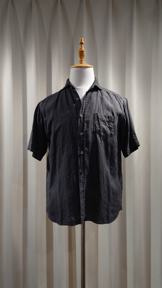 Garage.U.W 三八染め LINEN CUTAWAY SHORT SLEEVE (消炭色)KESHIZUMIIRO