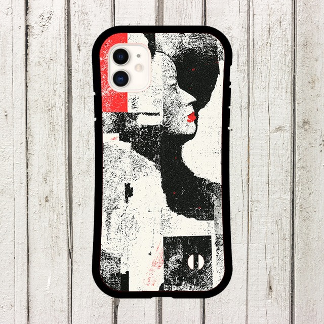受注生産 iPhoneケース 黒い人物風シルエットのコラージュ｜人物コラージュ ZINE037C