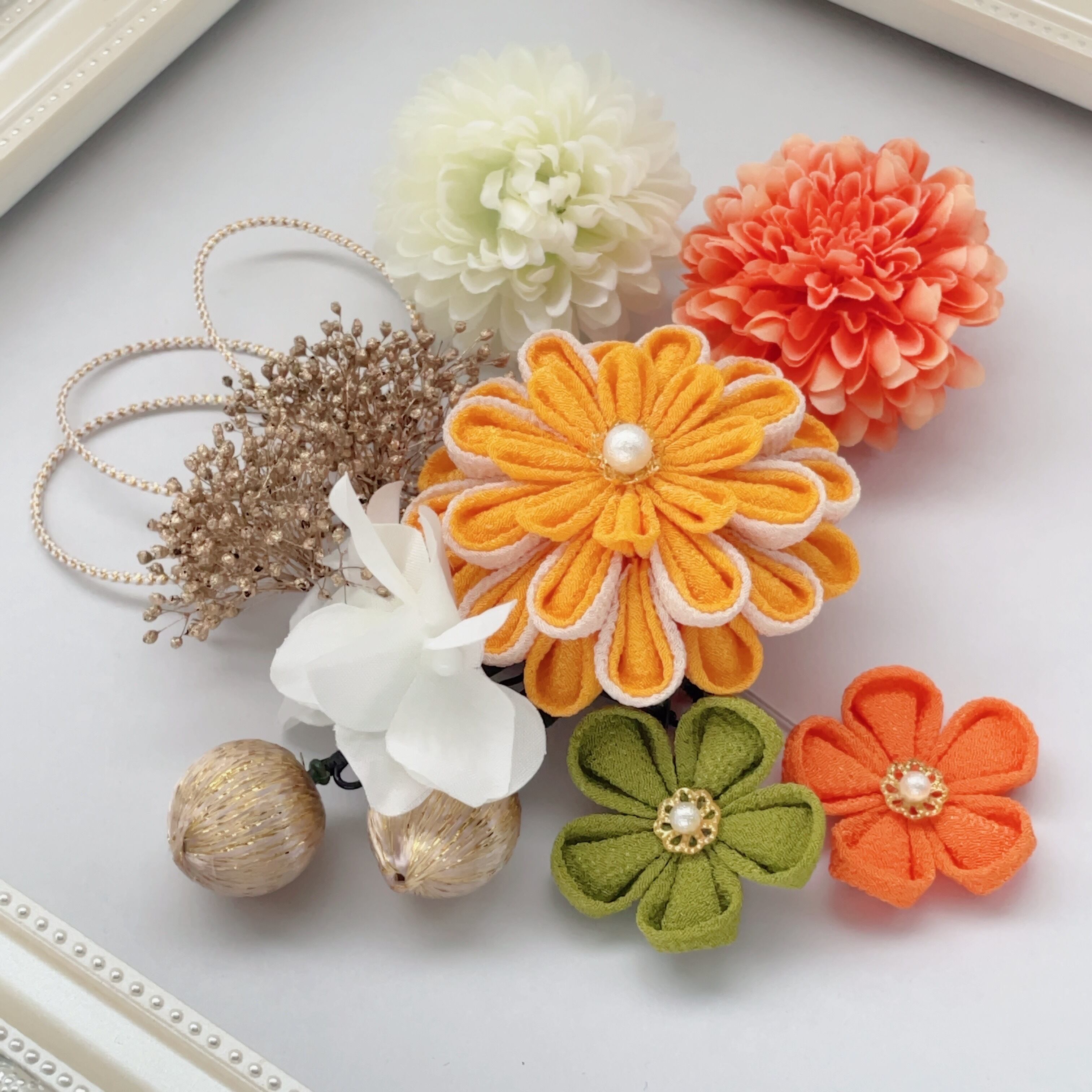 〜小春日和〜✨メモリーカフェ✨ かすみ草アンティークオレンジ 他合計18点 Vermont ｶｽﾐｿｳ ﾌﾞﾗｲﾄｵﾚﾝｼﾞ: プリザーブドフラワー ｜ YDMオンライン