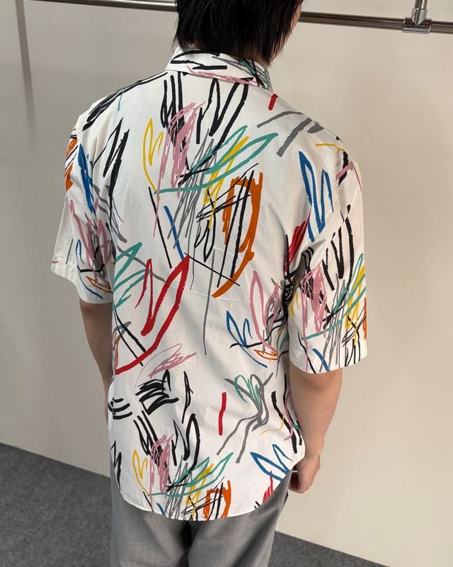 【2015/SS Dior HOMME】scribble half sleeve shirt