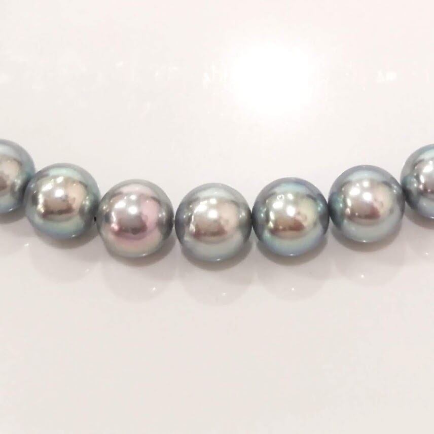 グレーあこや真珠パールネックレス（染め） 8.5～9.0㎜ 商品番号