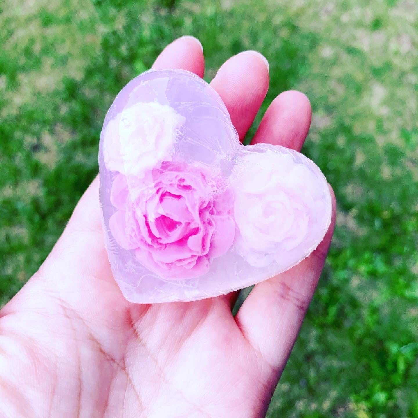 3Dハートクリアモールド【フラワードームソープFlowerDomeSoap】ハート