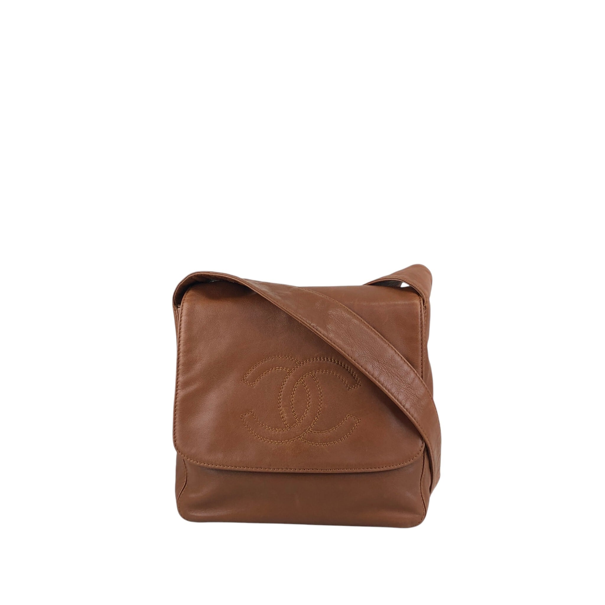 CHANEL シャネル ショルダーバッグ ブラウン ココマーク レザー