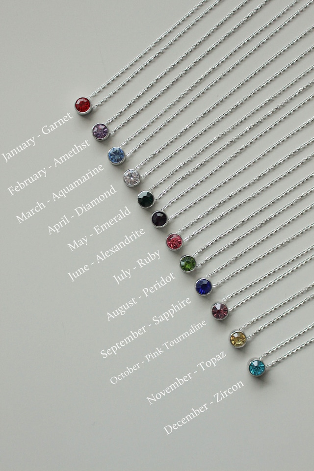 Birthstone Necklace / Silver