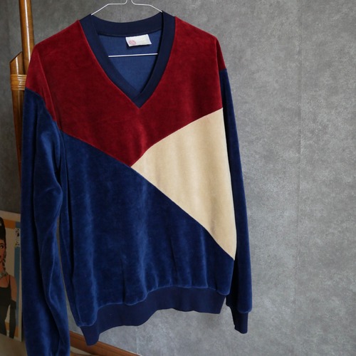 70s Sears kings road pile vneck pullover