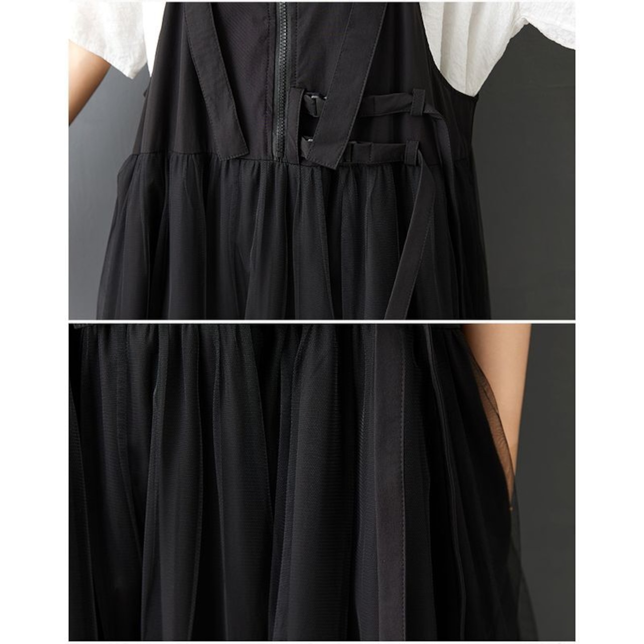 チュール フレア ジャンパースカート 00103