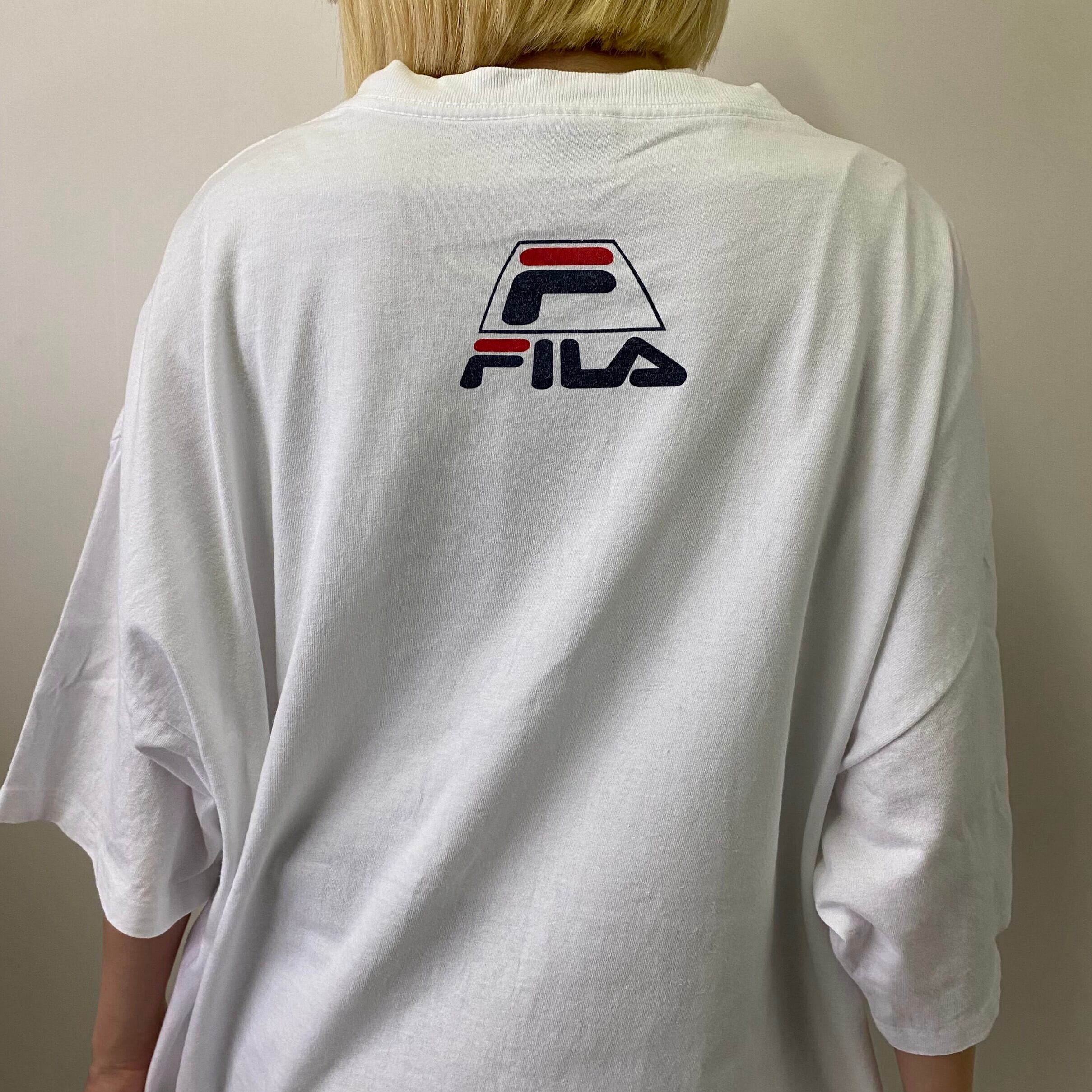 ビッグサイズ 90年代 USA製 FILA フィラ ロゴプリントTシャツ メンズXL 