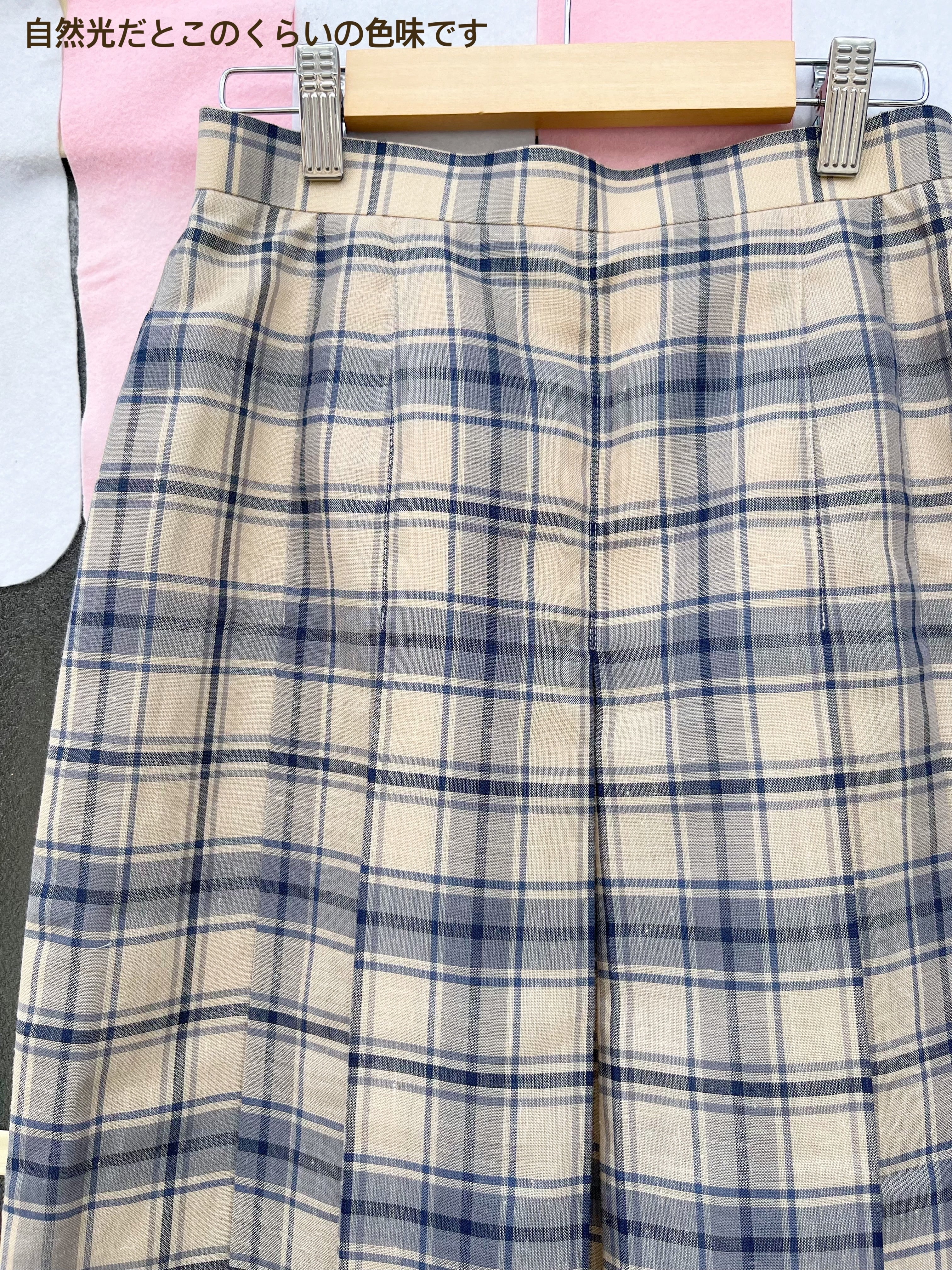 DAKS / blue beige check skirt