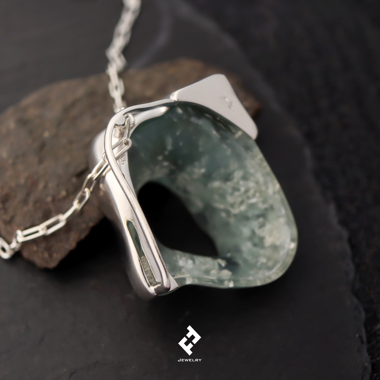 +resina・ネックレス (light blue-silver)