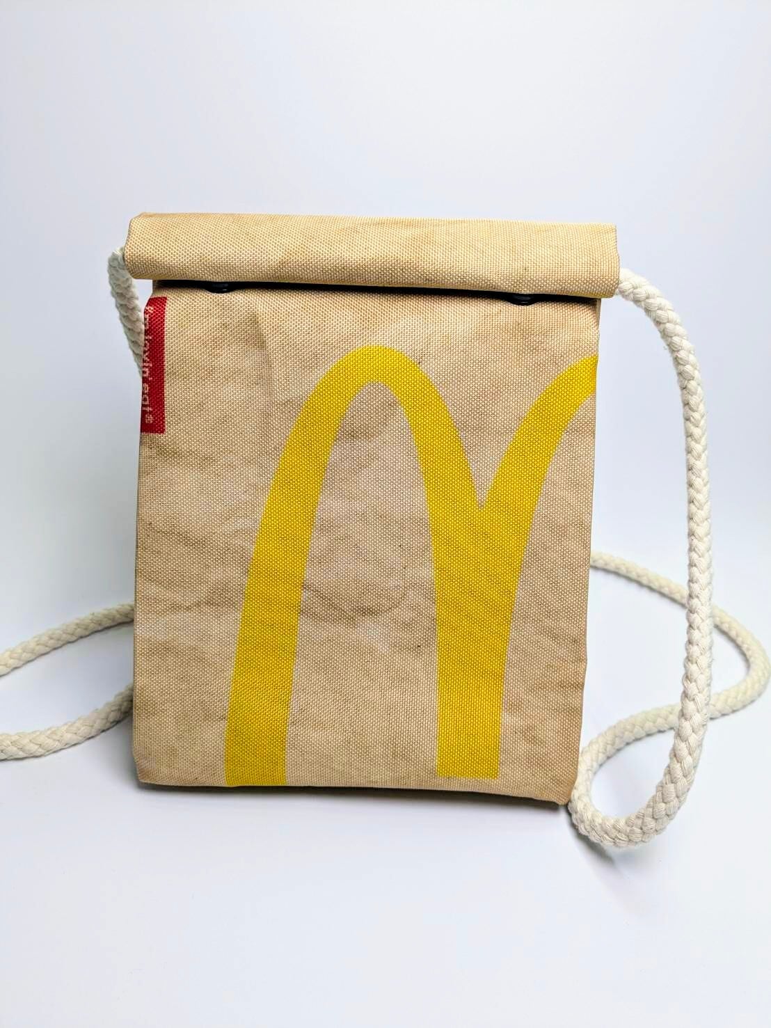 ロープショルダーバッグ【マクドナルド （McDonald） ロゴ】紙袋風 〚アメリカン雑貨 アメトイ〛