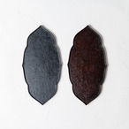 ［蝶野秀紀］151・152.輪花皿  葉／中長（黒）・（茶）