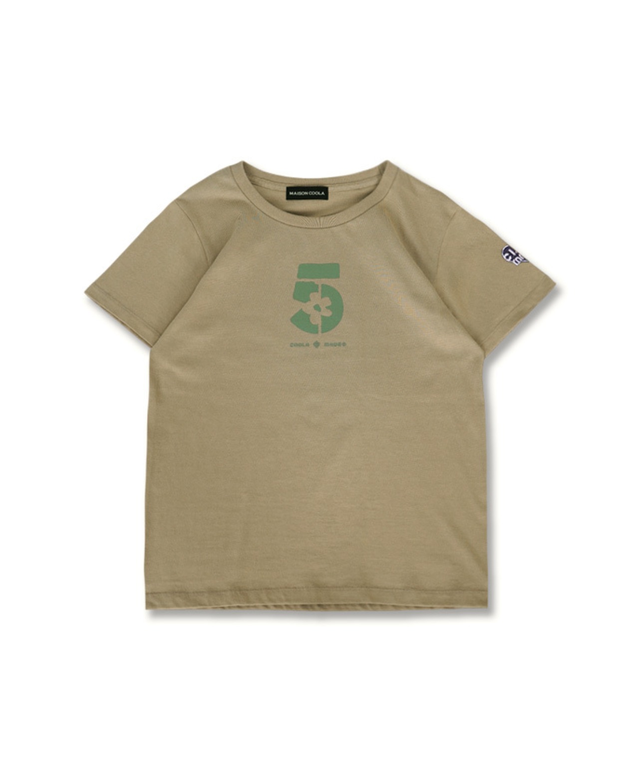 5ロゴプリントコンパクトTシャツ (BEIGE) CQ-49005