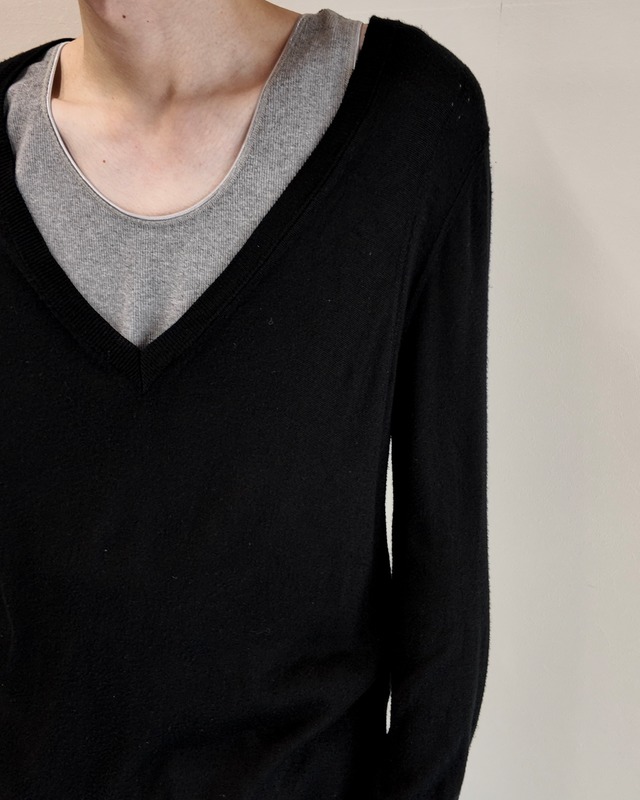 【ANN DEMEULEMEESTER】long length deformed knit