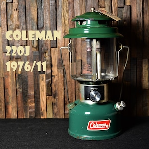 コールマン 220J 1976年11月製造 ツーマントル ランタン COLEMAN ビンテージ パイレックスグローブ 状態良好 美品 完全分解清掃メンテナンス済み