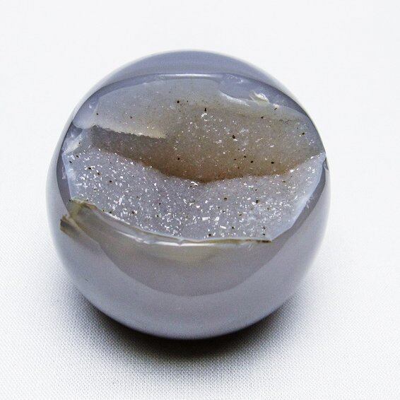 アゲート 笑口丸玉 ジオード スフィア 丸玉 一点物 151-5605