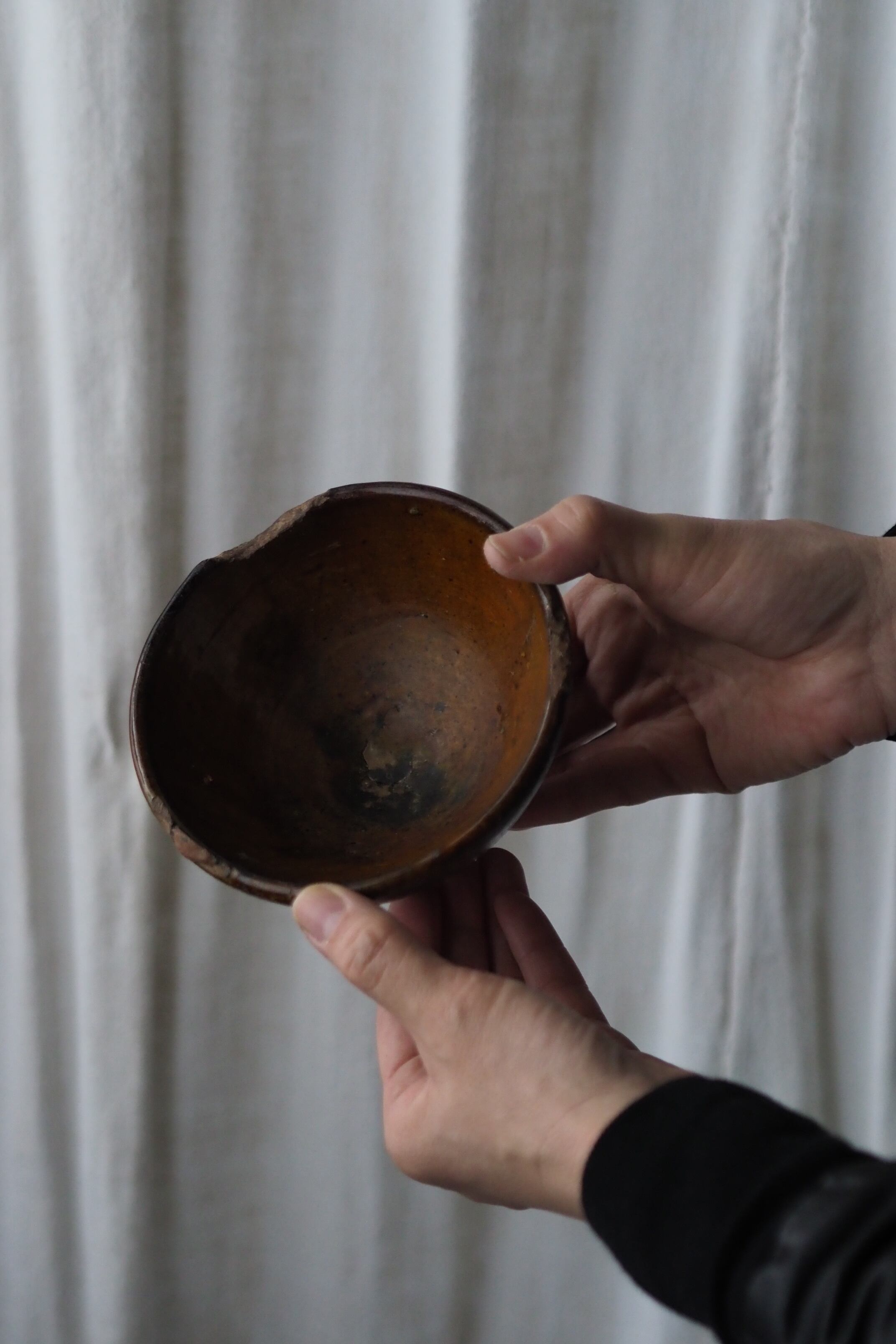 南仏の飴色陶器ボウル-antique pottery bowl | アンティーク