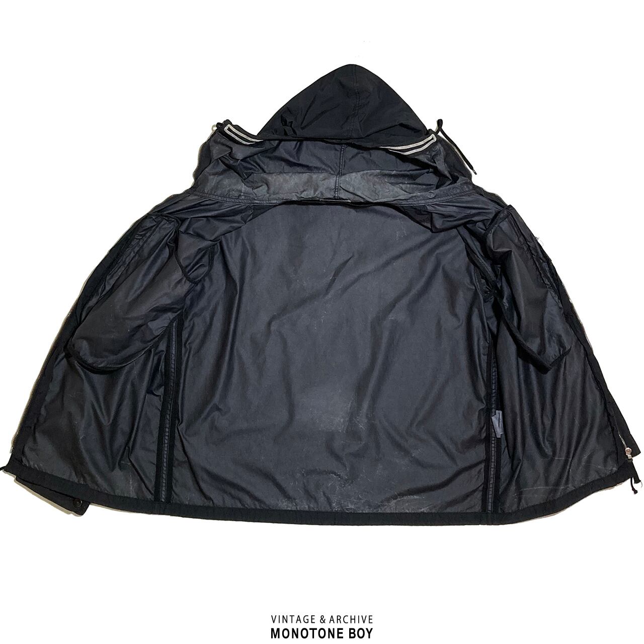 STONE ISLAND 2008SS BLACK COTTON NYLON JACKET XXL made in Italy