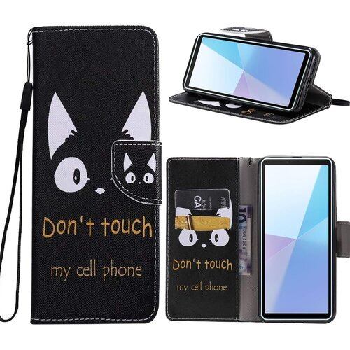 Xperia 10 VI SOG14 2024 ケース スマホケース 手帳型 ケース Xperia 10 VI SO-52E 2024 カバー 猫 ストラップホール付きスタンド機能付き スマホカバー 財布型 マグネット付き シンプル カード収納 耐衝撃 PCduoduo 2568
