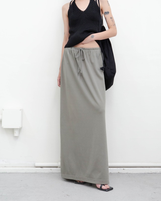 1990s side slit maxi sweat skirt