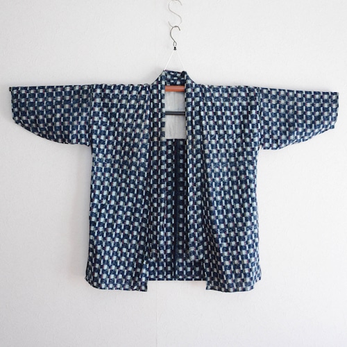 野良着古着藍染木綿絣着物手ぬぐいジャパンヴィンテージリメイク素材昭和 | noragi jacket indigo kimono cotton kasuri japan vintage tenugui