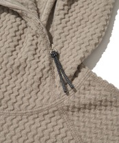 CALORA FLEECE HOODED PULLOVER_BEIGE