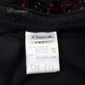 社交ダンス 衣装 Chacott チャコット ドレス ワンピース スタンダード ブラック系 レッド系 黒 赤 フリル レース フロート デモ 競技 ダンス 高級感 華やか 上品 日本製 レディース コスチューム