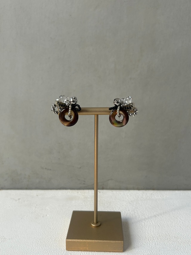 【天然石】ブラウンシェル/ピアス.イヤリング