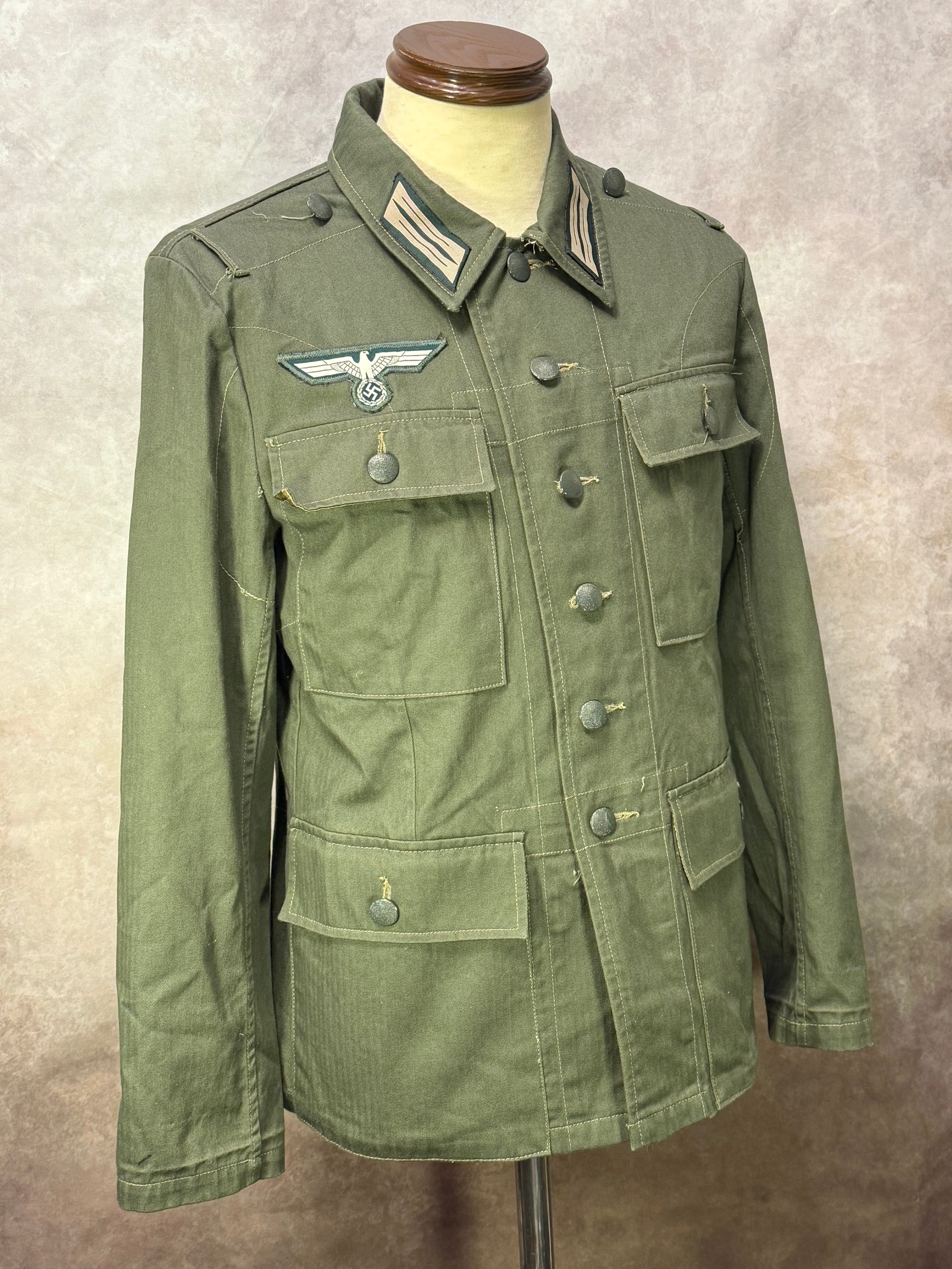 USED】WWII ドイツ軍 国防軍M43野戦服徽章付日本XS〜Sサイズ