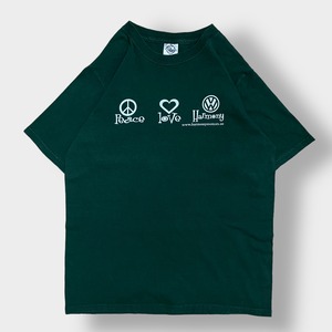 【DELTA】USA素材 企業系 フォルクスワーゲン ロゴ Tシャツ バックプリント 自動車販売会社 volkswagen ディープグリーン youth XL 半袖 us古着