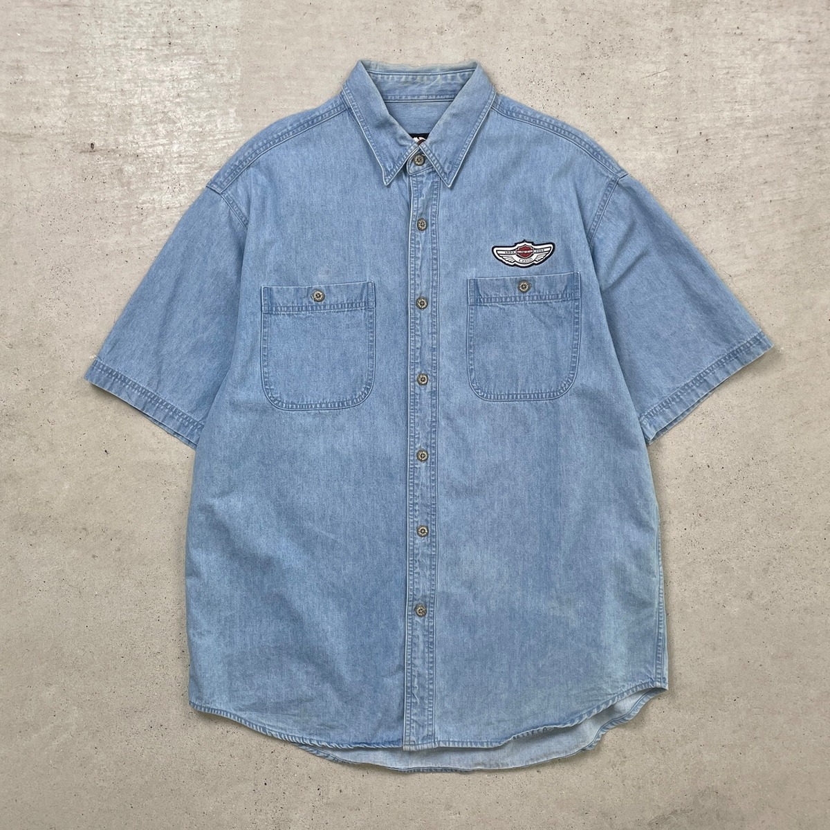 Harley-Davidson ハーレーダビッドソン 半袖シャツ デニムシャツ 