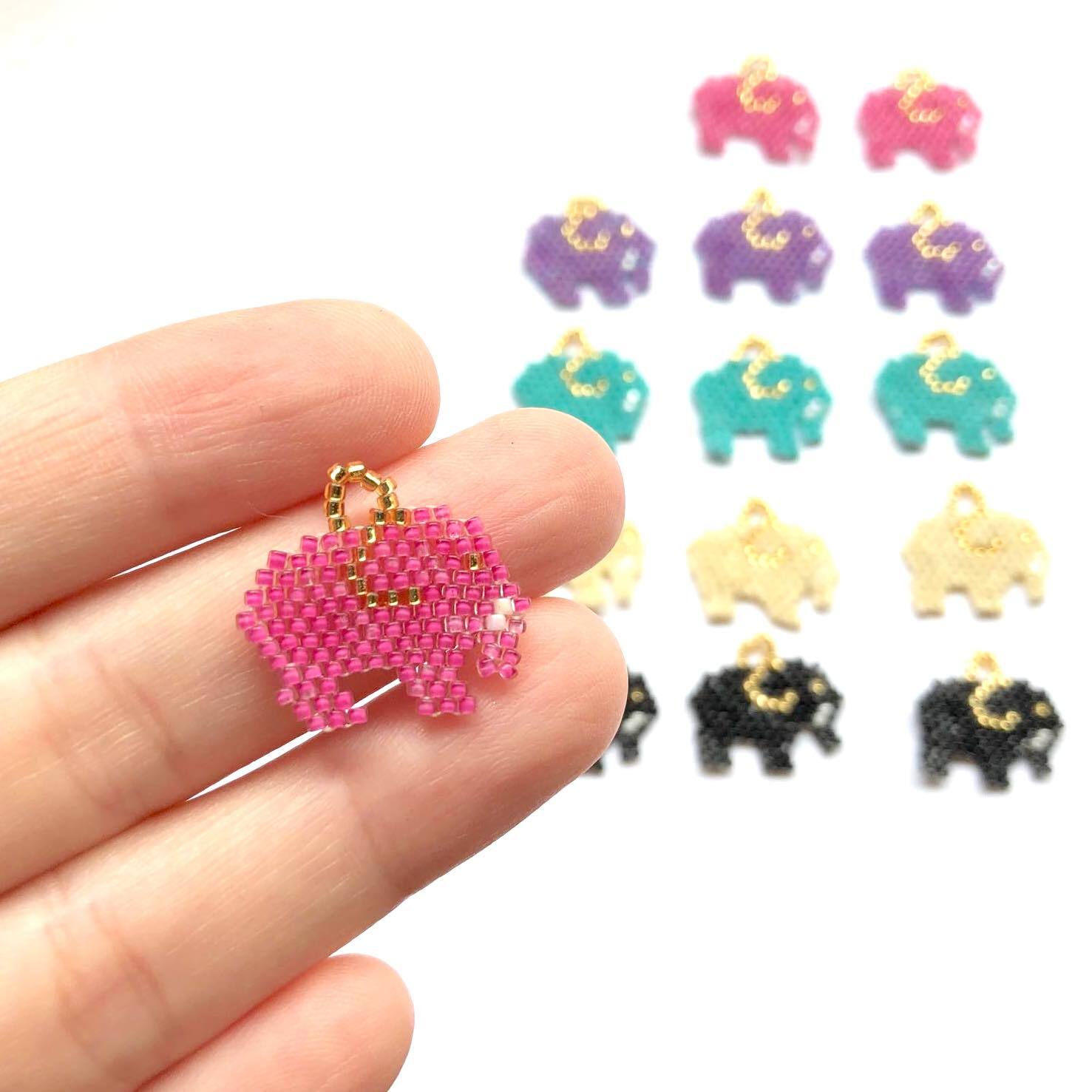 象ビーズステッチチャーム | Dua-アクセサリーパーツショップ