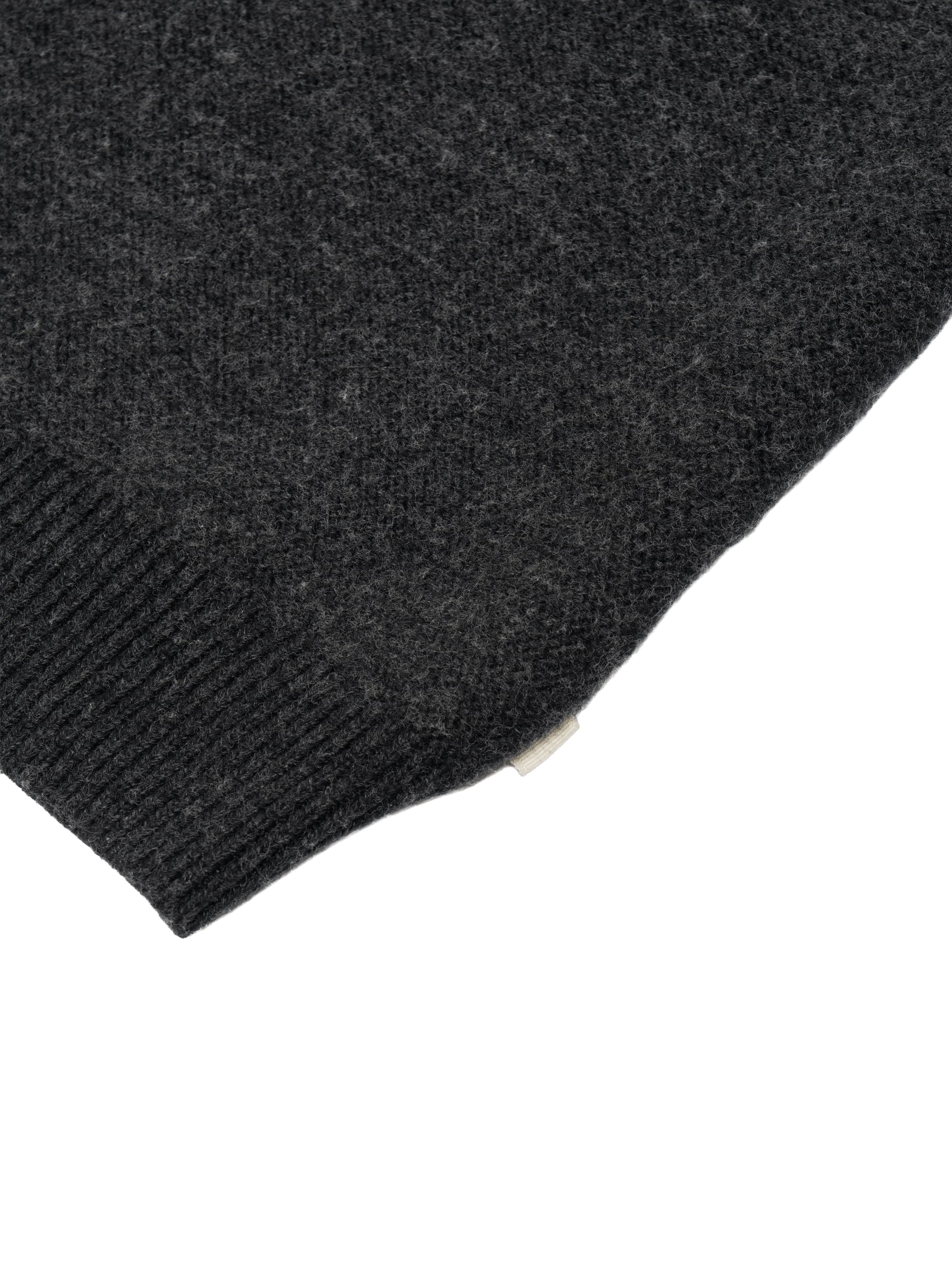 Cotton Wool V-neck Knit Vest (charcoal) | OVY