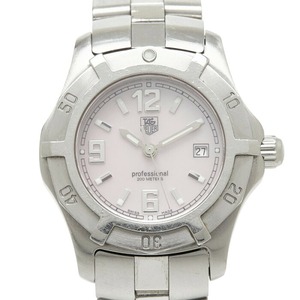 タグホイヤー エクスクルーシブ デイト 腕時計 WN1319 クオーツ ピンク文字盤 ステンレススチール レディース TAG HEUER 【中古】