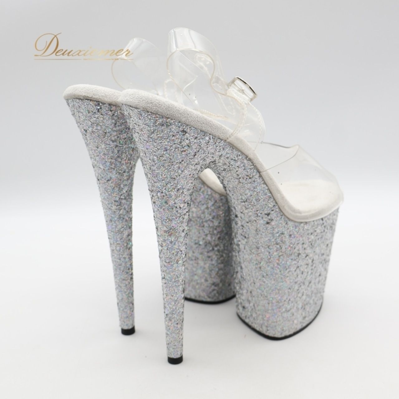 レディース プリーザー Pleaser ヒール 26.2cm シルバー系 ハイヒール ラメ グリッター 靴 くつ シューズ パーティー コンテスト ミスコン 大会 イベント 華やか 派手 透明