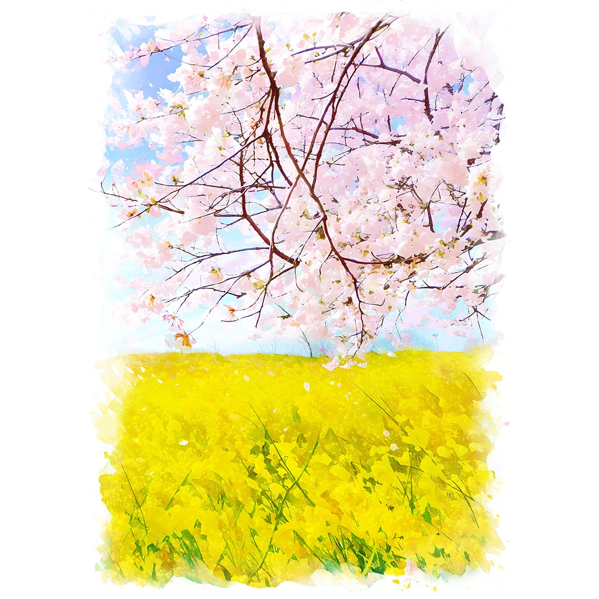 春の風景 | インテリア絵画の専門店 ビッグフィールドギャラリー水彩/油絵