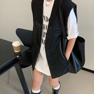 Patchwork vest jacket S417