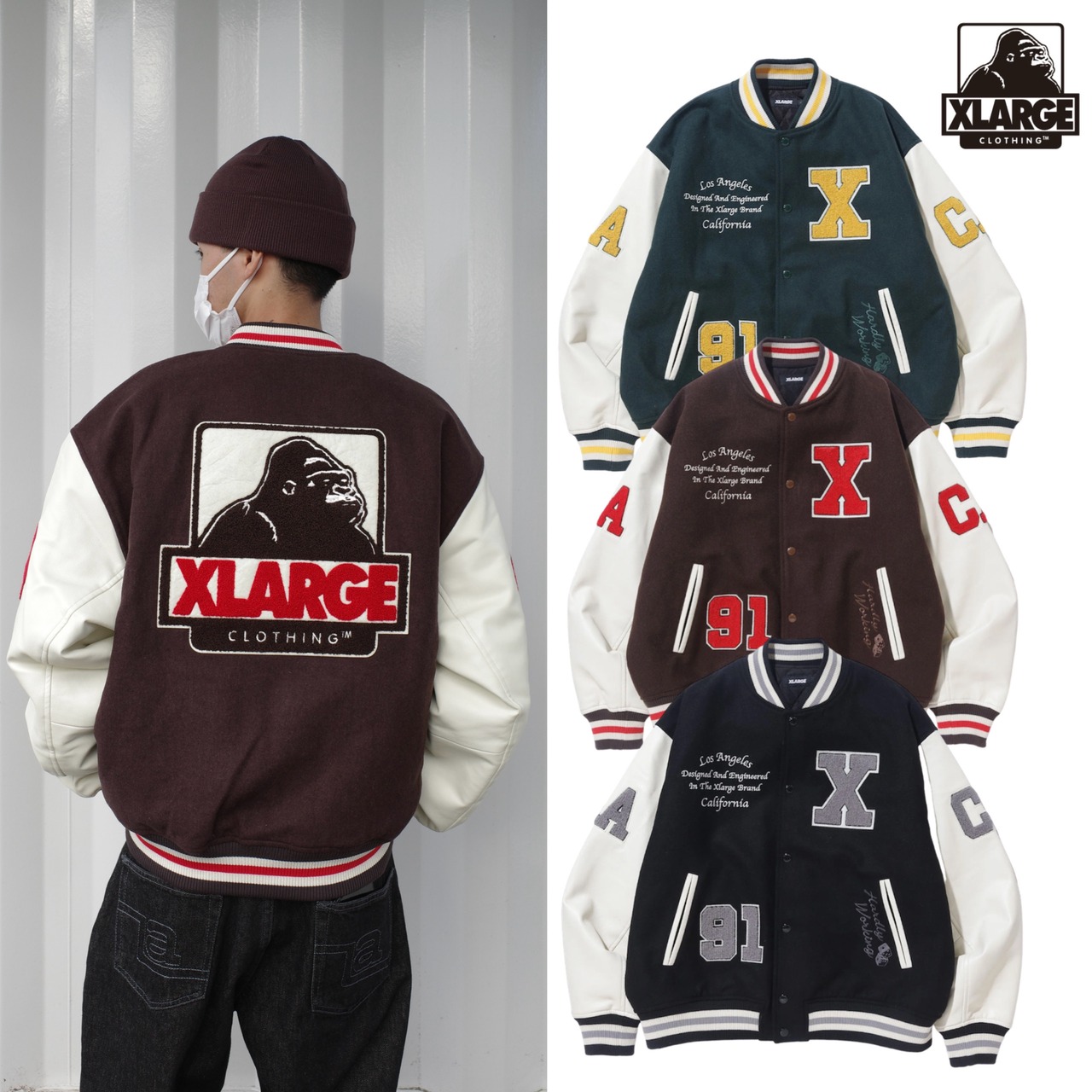 【XLARGE】OG LOGO VARSITY JACKET【エクストララージ】