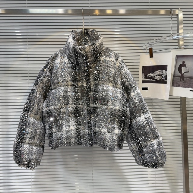 Sequin tweed down jacket　M1511