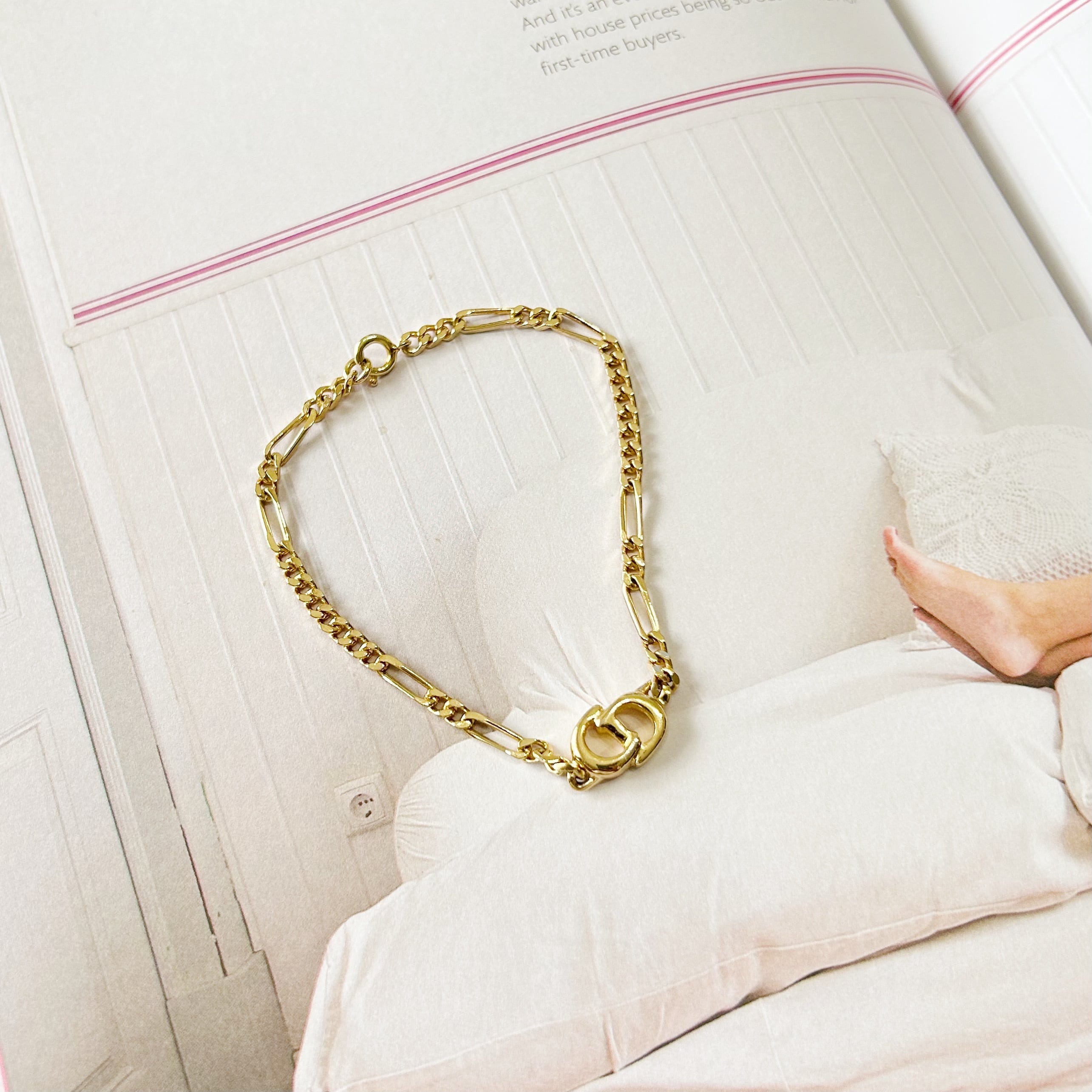 B8051】Christian Dior design logo bracelet/クリスチャンディオール