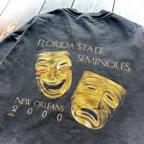 00's  FLORIDA STATE UNIVERSITY 〝 SEMINOLES 〟Two Face  2 Side Print  Long Sleeve T-Shirt Body  Hanes BEEFY - T  / Size Ｘ-LARGE