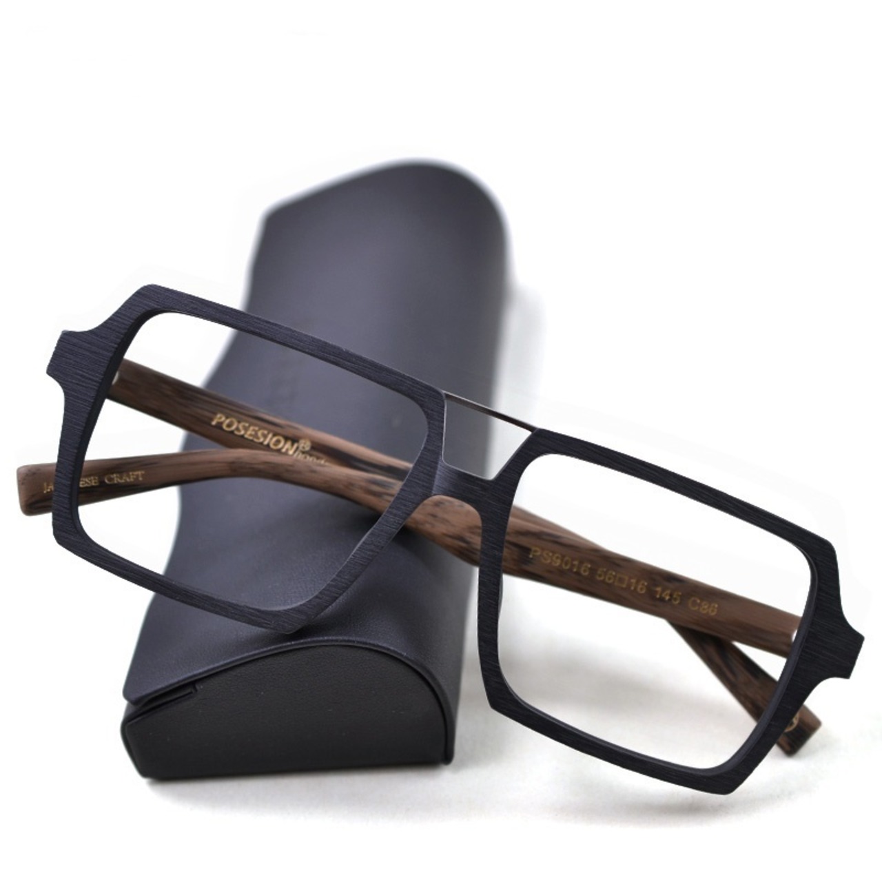 Wood Grain Two Bridge Oversized Glasses -square- / ウッド グレイン ツーブリッジ オーバーサイズ メガネ -スクエア-　